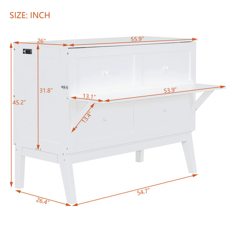 Merax Murphy Bed with Removable Shelves