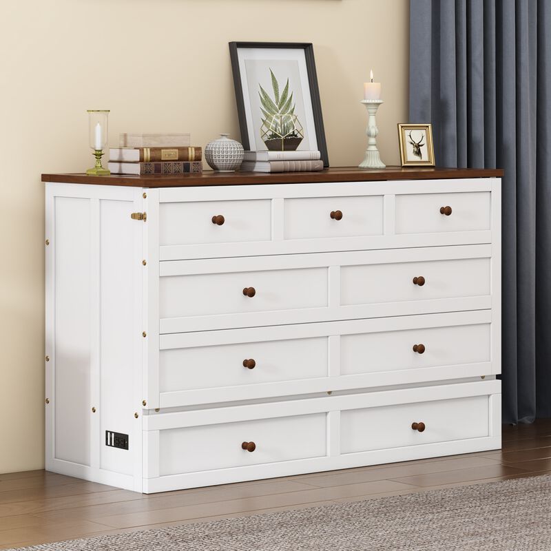 Merax Murphy Bed Cabinet with Charging Station