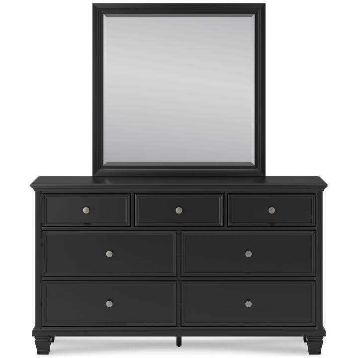 Lanolee Black Dresser & Mirror