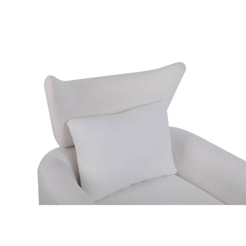Classic Mid-Century 360-Degree Swivel Accent Chair, Teddy Fabric
