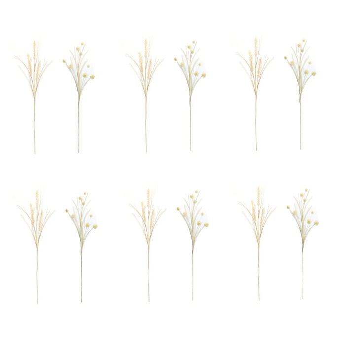 Set of 12 Foxtail and Pod Sprays for Autumn and Rustic Home Decor