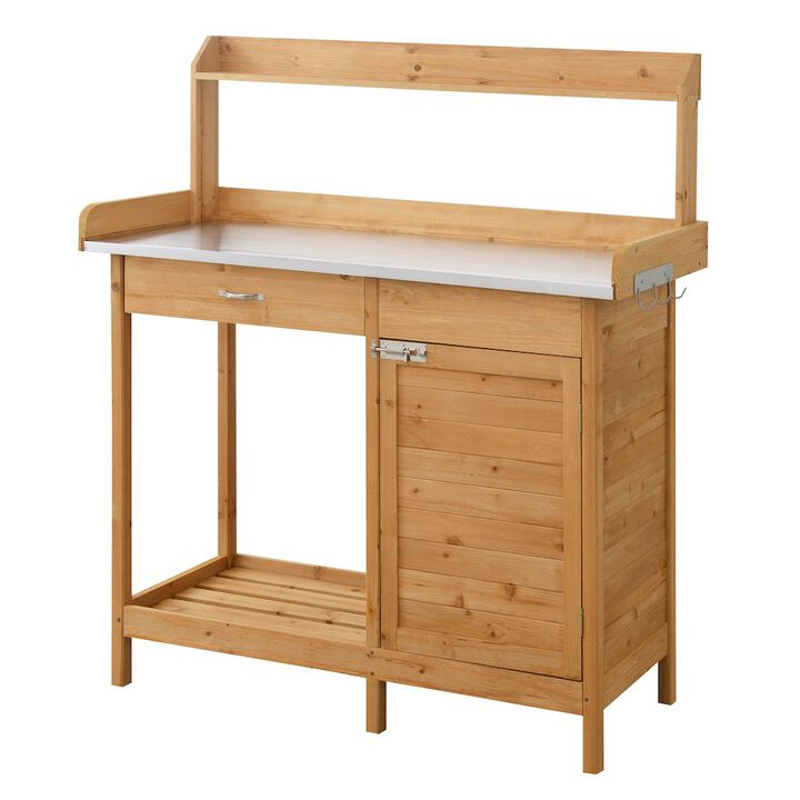 Convience Concept, Inc. Deluxe 1 Drawer Potting Bench with Storage Cabinet and Shelves