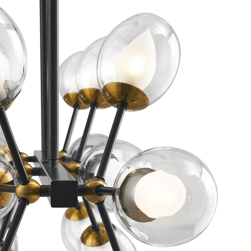 Nodus Chandelier Black Metal 18 Lights