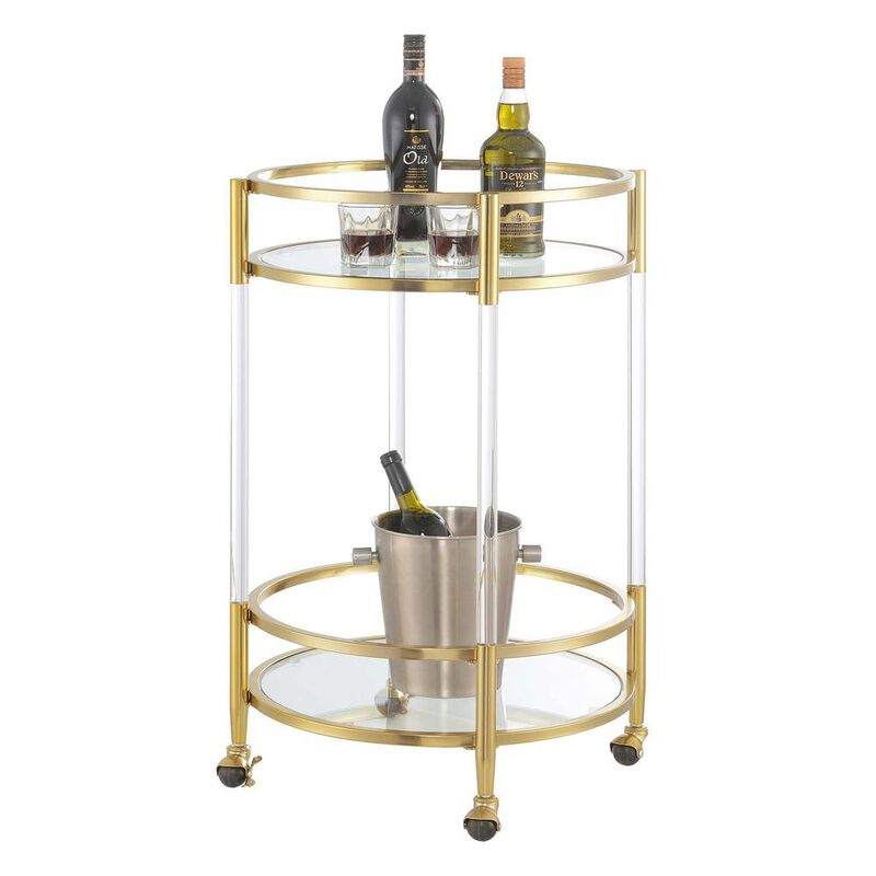 Convience Concept, Inc. Royal Crest 2 Tier Acrylic Round Glass Bar Cart