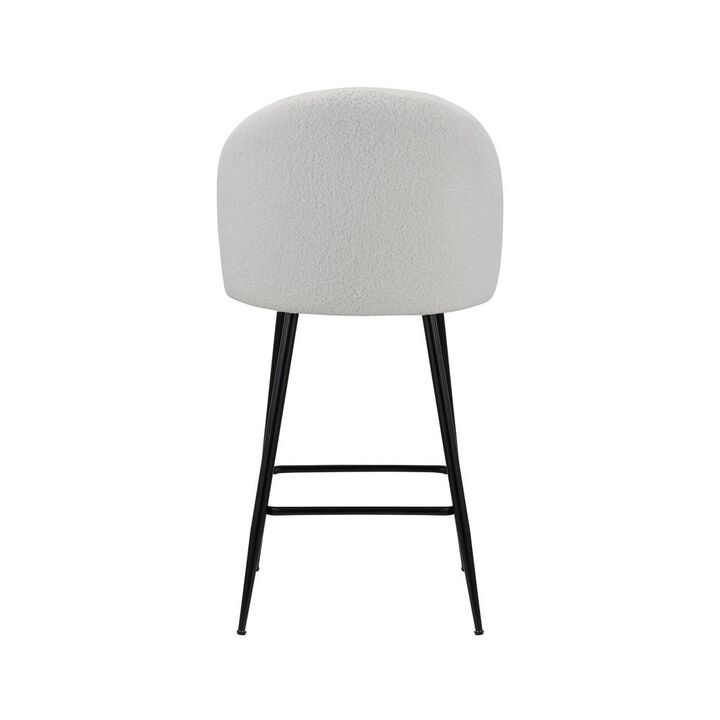 Teddy Fabric 26''H Stool With Metal Leg, Set Of 2