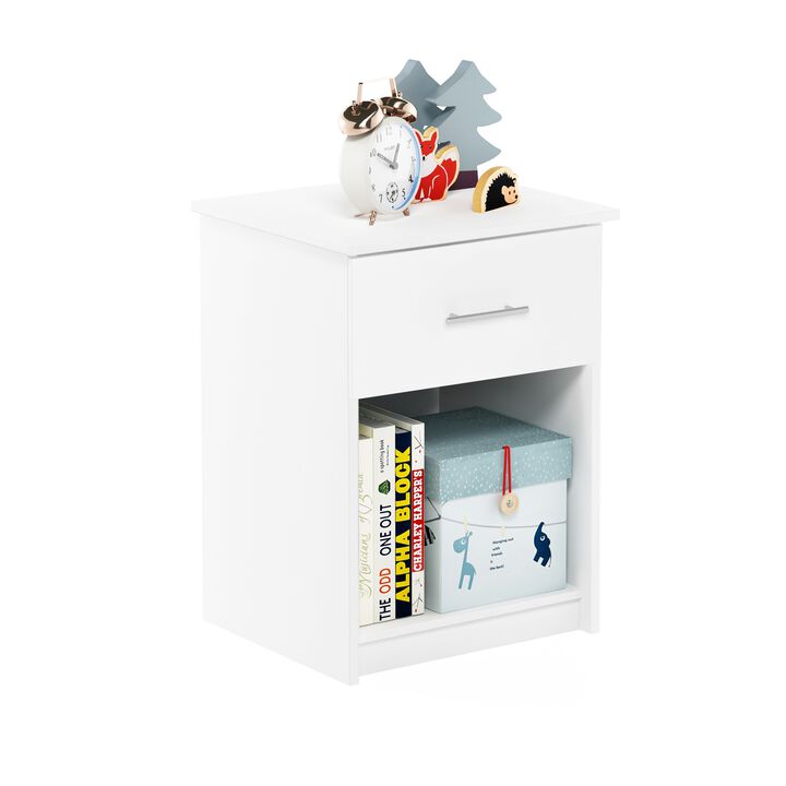 Furinno Tidur Nightstand, Solid White
