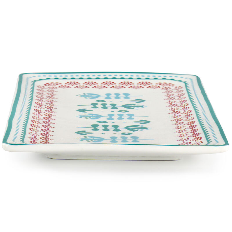 Gibson Home Village Vines 10.6 Inch Fine Ceramic Rectangular Platter in Multi