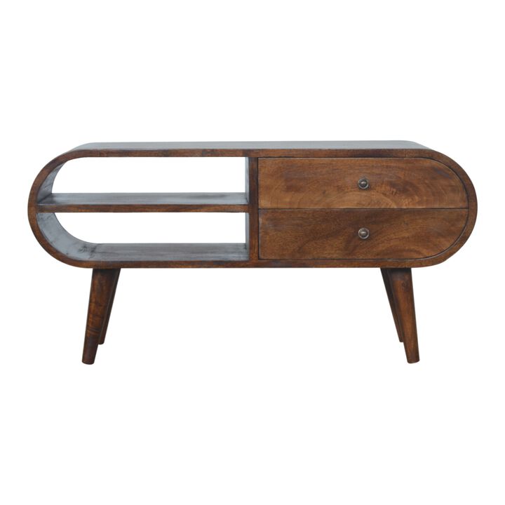 Artisan Furniture Solid Wood Chestnut Circular Media Unit