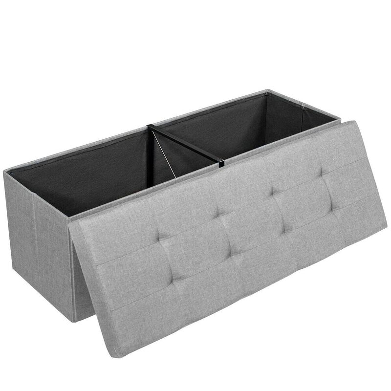 Fabric Folding Storage with Divider Bed End Bench