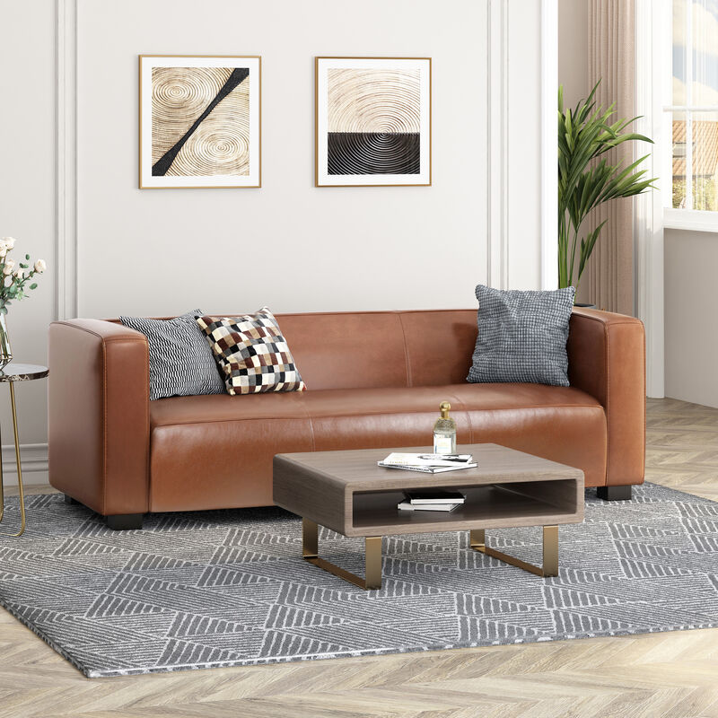 Merax Mid Century PU Leather Sofa Couch
