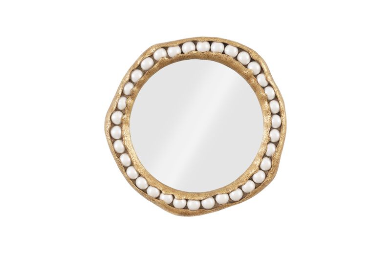 Pearl Mirror in Gold Leaf