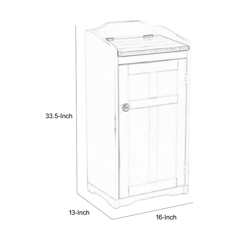 Homestead Trash Box, 34 Inch Tall, Rough Sawn Mahogany, Dark Brown - Benzara