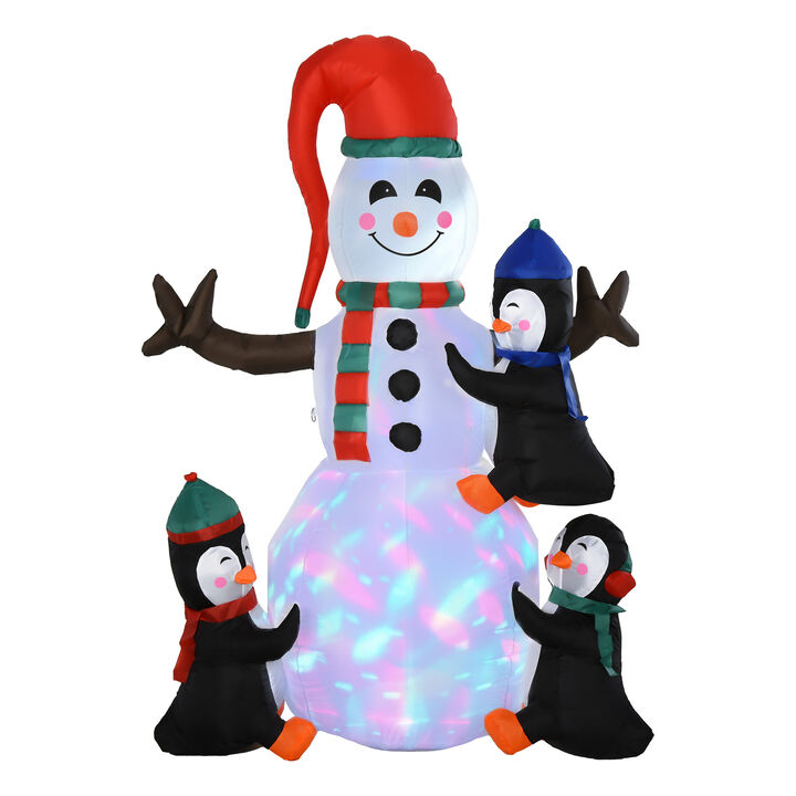 6' Light Up Inflatable Snowman  Penguin Christmas Lawn Decoration