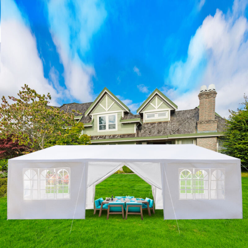 Outdoor Party Tent with 8 Removable Sidewalls and Waterproof Canopy