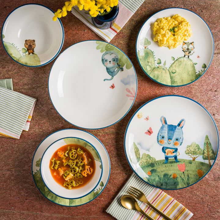 Minimeals dia.8.25" Round Decorated Porcelain Plate (Set of 2)