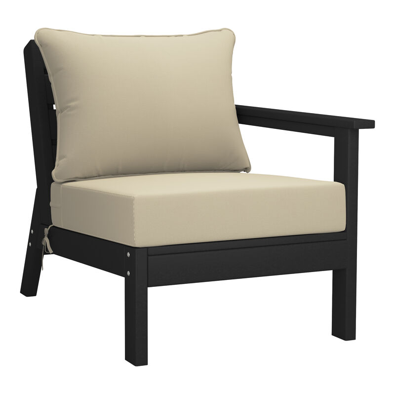 WestinTrends Outdoor Patio HDPE Loveseat Sofa with Patio Cushions