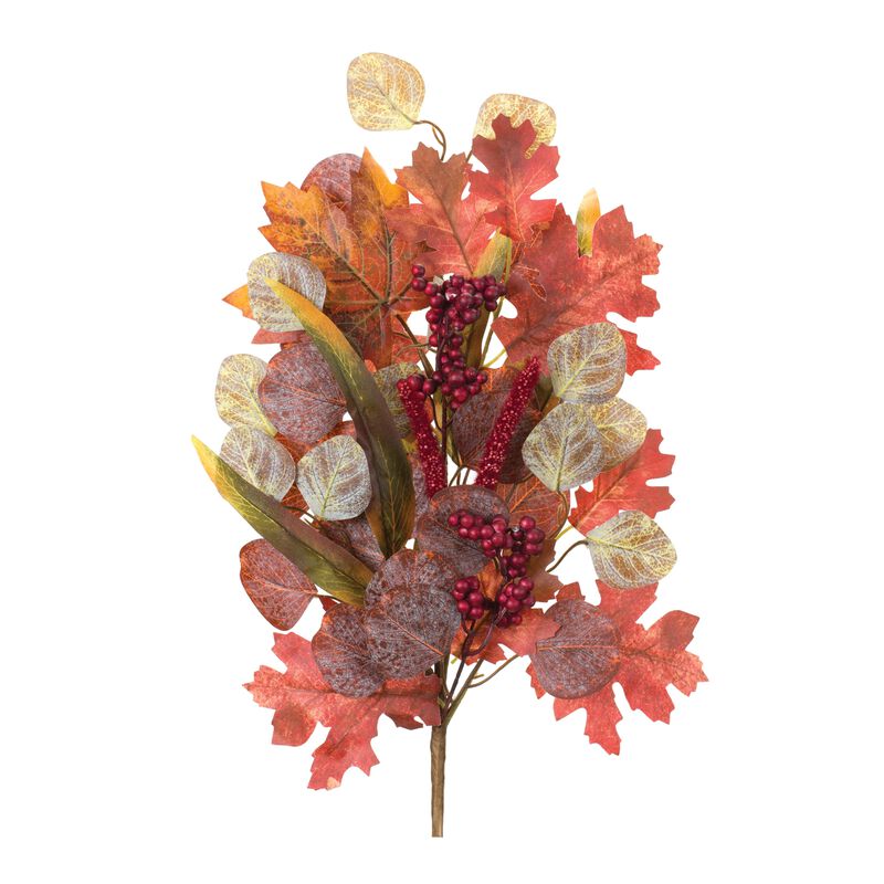 Mixed Fall Foliage Leaf Stem Set of 2 for Autumn Decor and Floral Arrangements