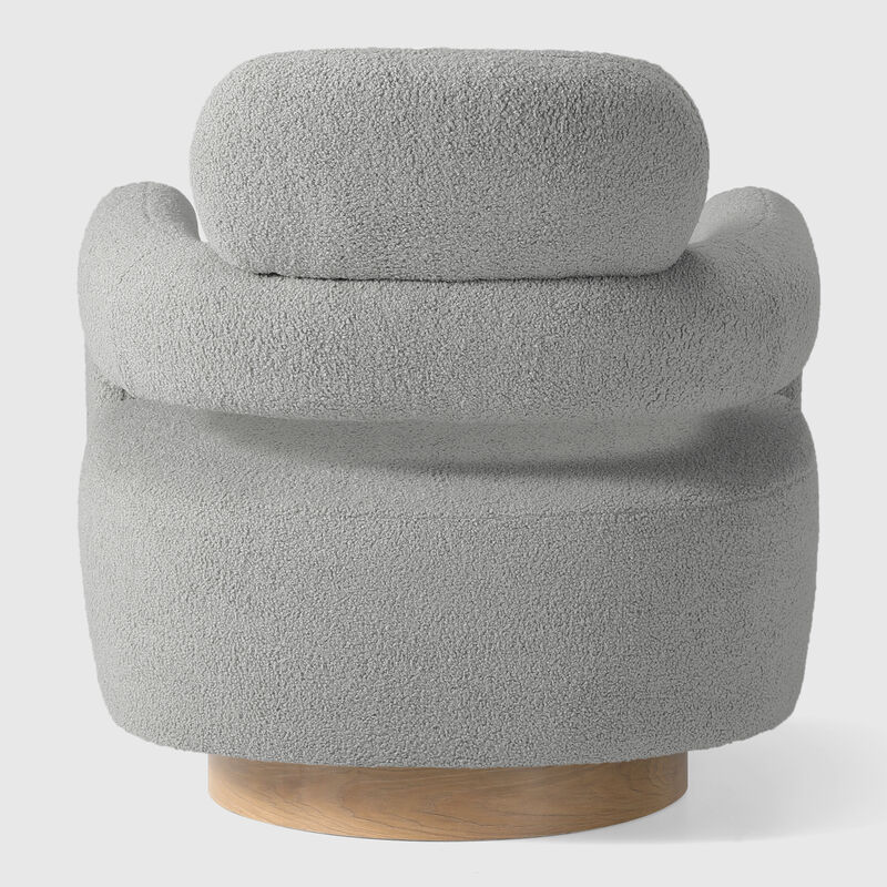 WestinTrends Mid-Century Modern Sherpa Swivel Barrel Accent Chair