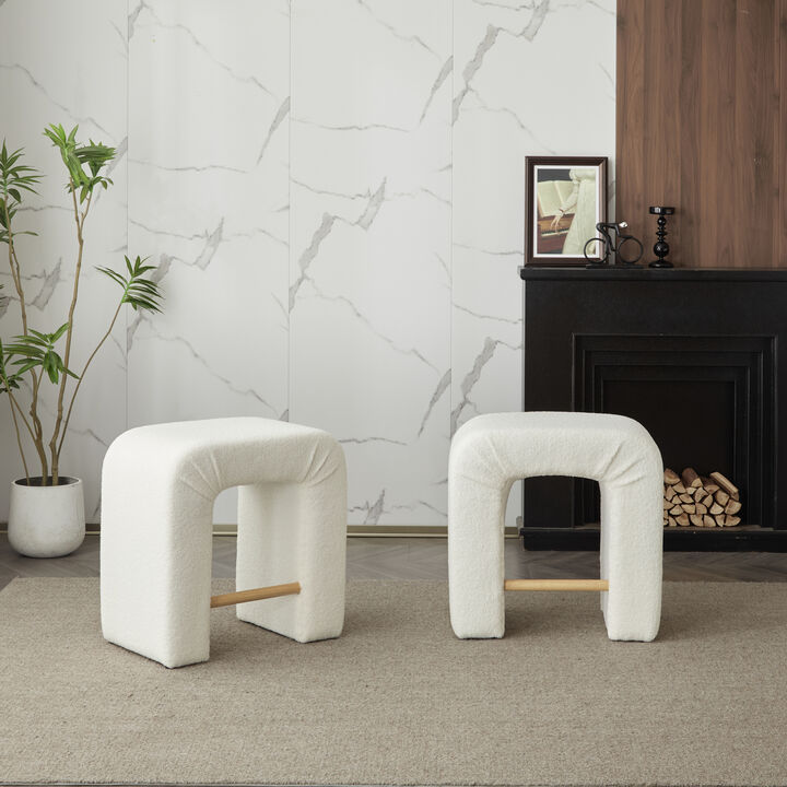 Merax Boucle Stool 2 Pieces Dining Chairs