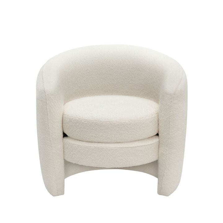 Merax Modern Curved Back Boucle Upholstered Accent Chair