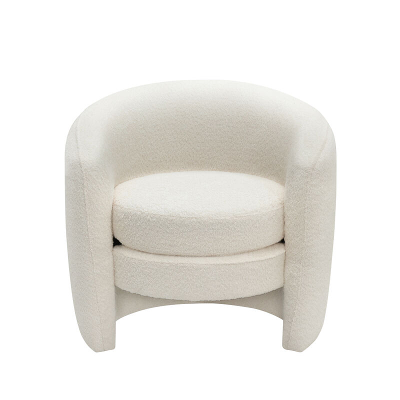 Merax Modern Curved Back Boucle Upholstered Accent Chair