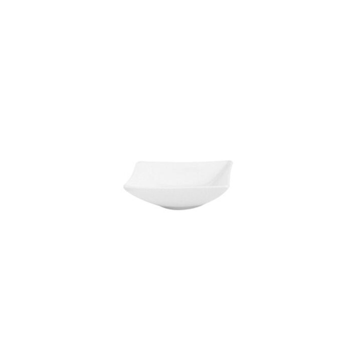 Porcelain Hong Kong 3.25" x 3.25" Rectangular White Porcelain Sectional Plate (Set of 2)