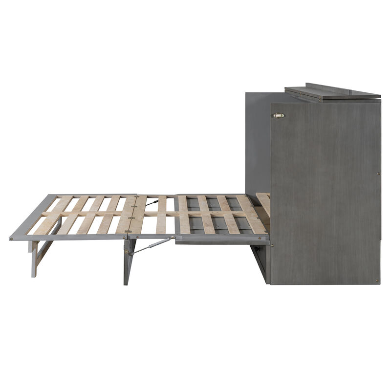 Merax Murphy Bed with Drawer and USB Ports