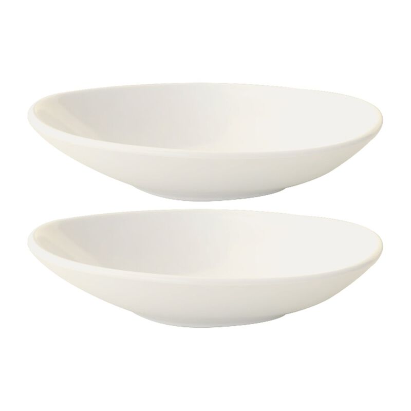 Vago 10.25" x 9.5" x h:2.5" 36 oz. Organic Warm White Porcelain Bowl (Set of 2)