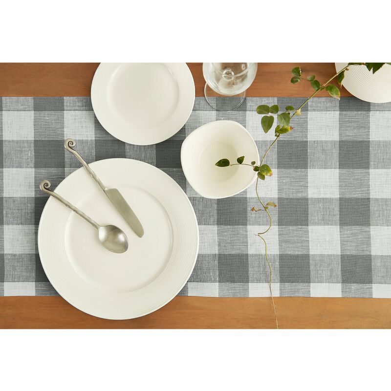 Solino Home 100% Pure Linen Table Runner | Buffalo Check