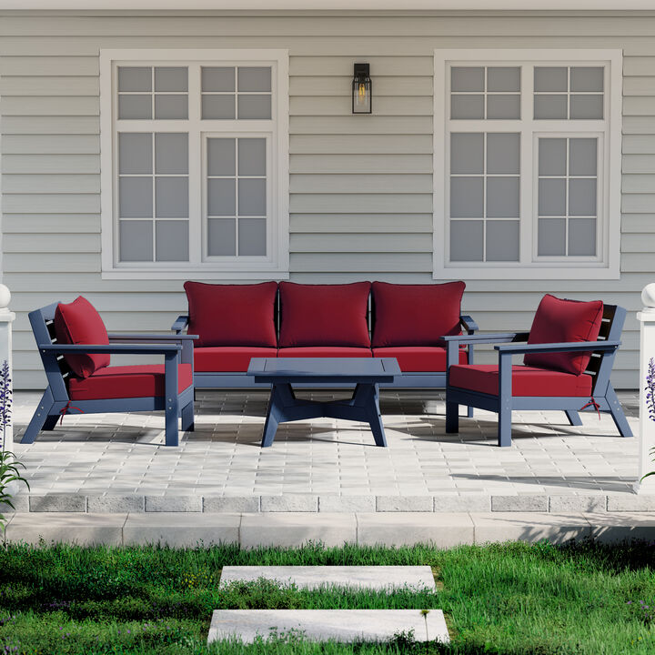 WestinTrends Outdoor 6-Piece Modular Sectional Patio Furniture Sofa Set