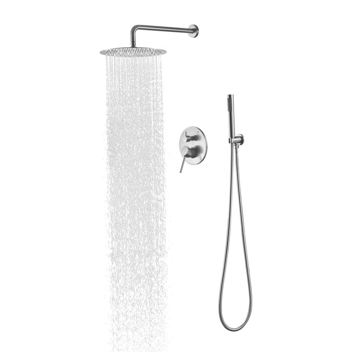 Shower System, Wall Mounted Shower Faucet Set For Bathroom With High Pressure 10 Stainless