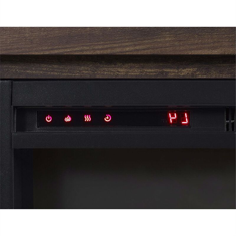 Hivvago 50 inch TV Stand in Medium Brown Wood with 1,500 Watt Electric Fireplace