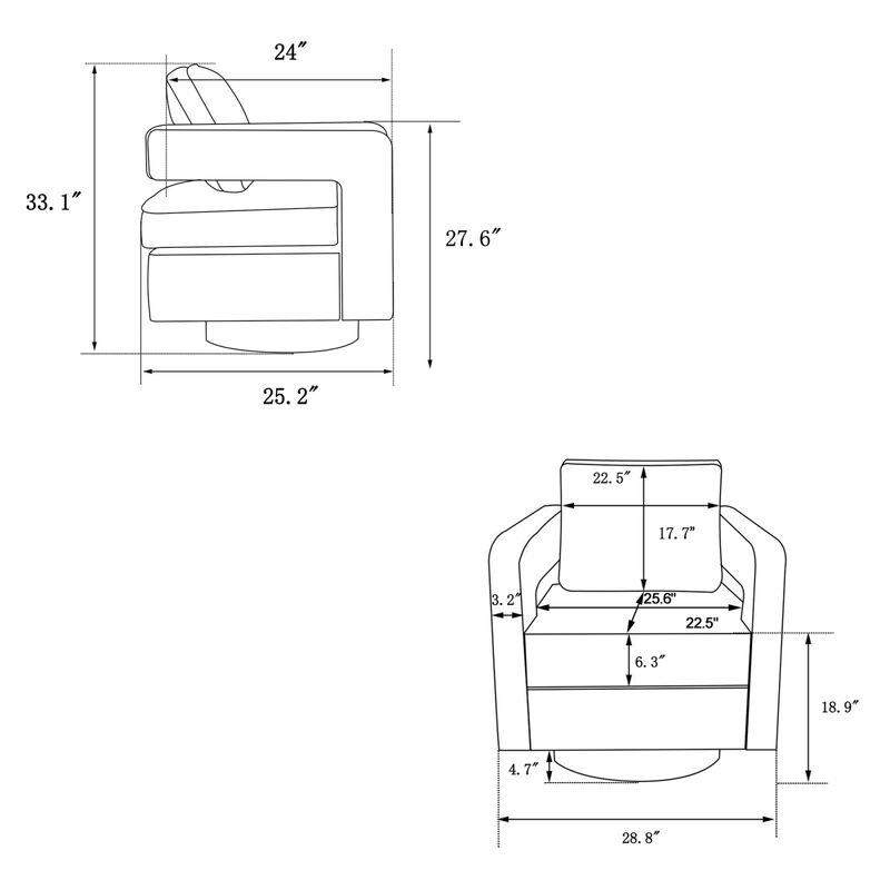 Modern 360 Degree Swivel Chair for Living Room