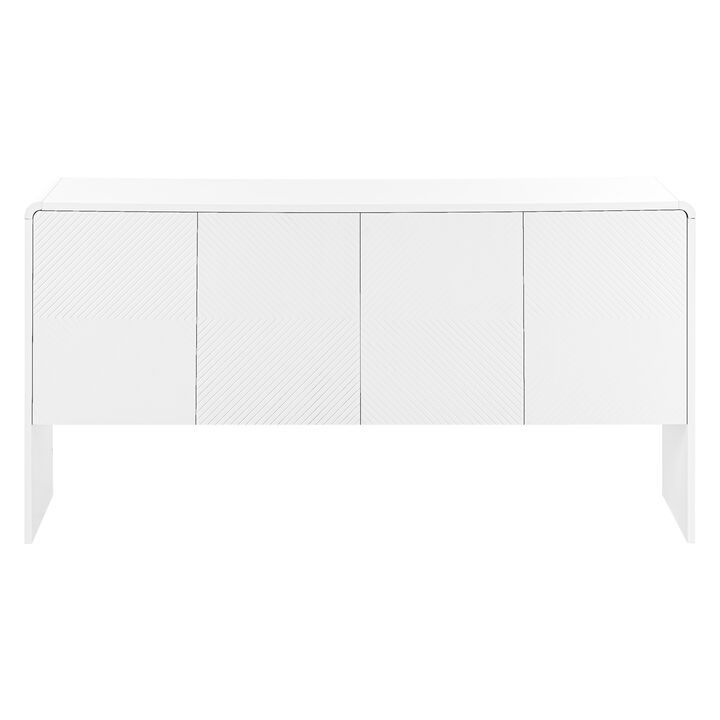 Merax Minimalist Style Storage Sideboard  with 4 Doors