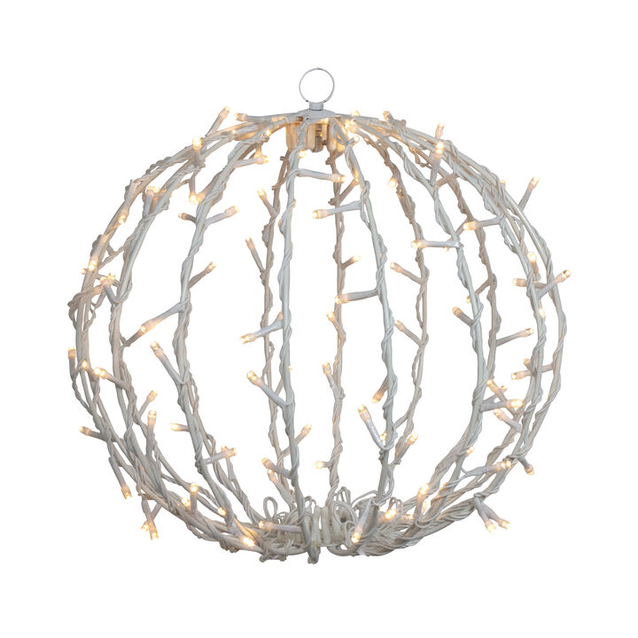 13" LED Lighted Christmas Hanging Ball Decoration � Warm White Lights
