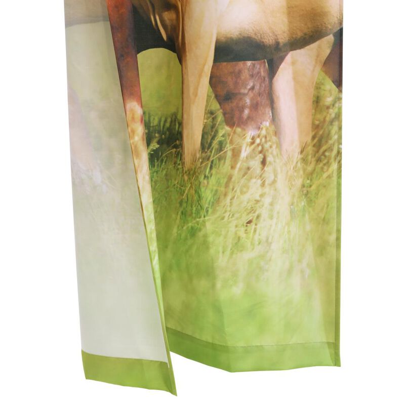 Habitat Photo Real Horses Light Filtering Printed Drapes Displaying Pole Top Curtain Panel Pair Each 37" x 84" Multicolor