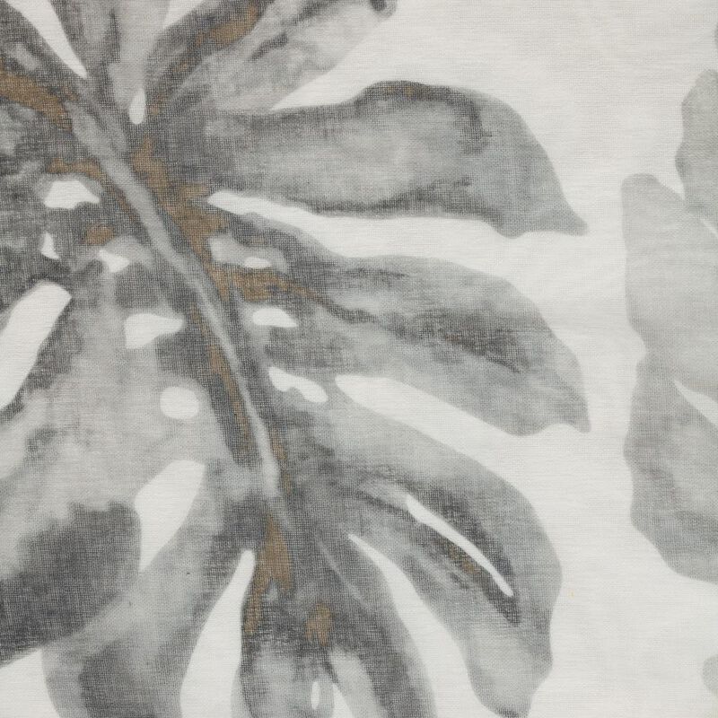 Habitat Alba Sheer Botanical Leaf Design Touch of Nature to Your Home or Office Grommet Curtain Panel 52" x 95" Taupe