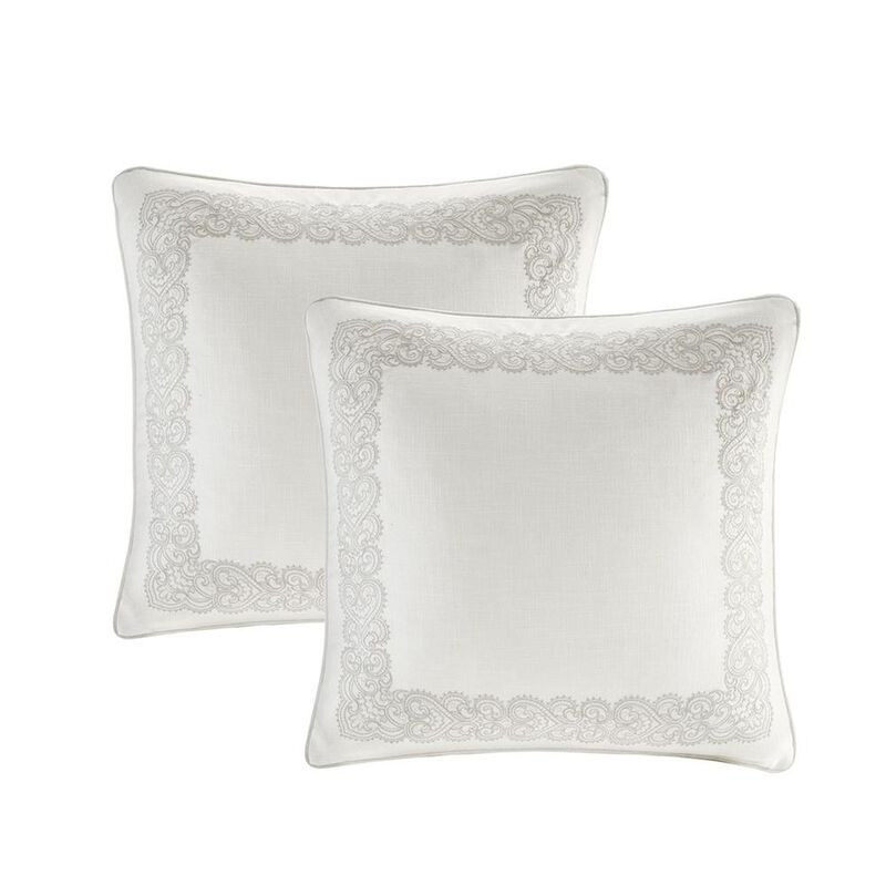Belen Kox Natural Chain Stitch Embroidery 8pcs Comforter Set, Belen Kox