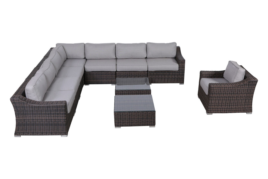 Living Source International Wicker Fully Assembled 7 - Person Seating Group with Cushions