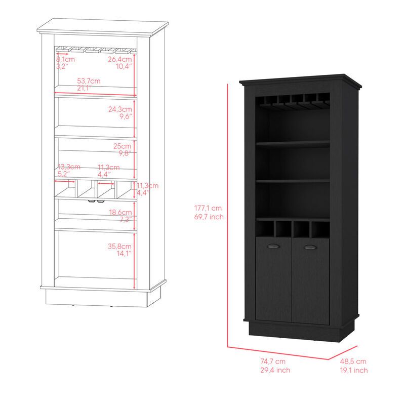 Bar Cabinet Provo, Living Room, Black
