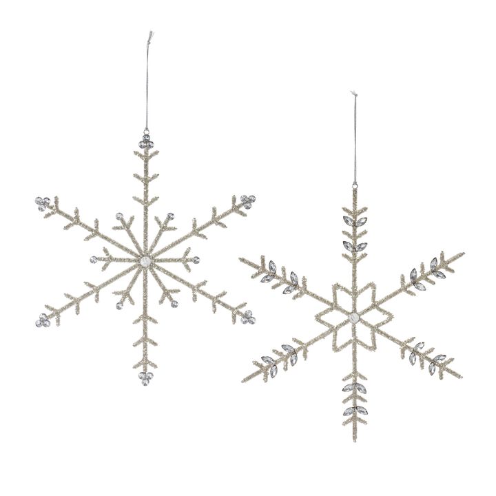 Jewel Metal Snowflake Ornament (Set of 6)