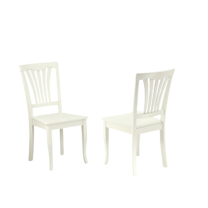 East West Furniture Avon  Chair  with  Wood  Seat  -  Saddle  Brow  Finish,  Set  of  2