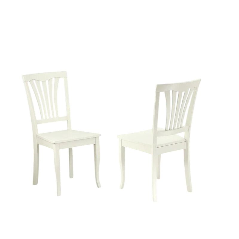 East West Furniture Avon  Chair  with  Wood  Seat  -  Saddle  Brow  Finish,  Set  of  2
