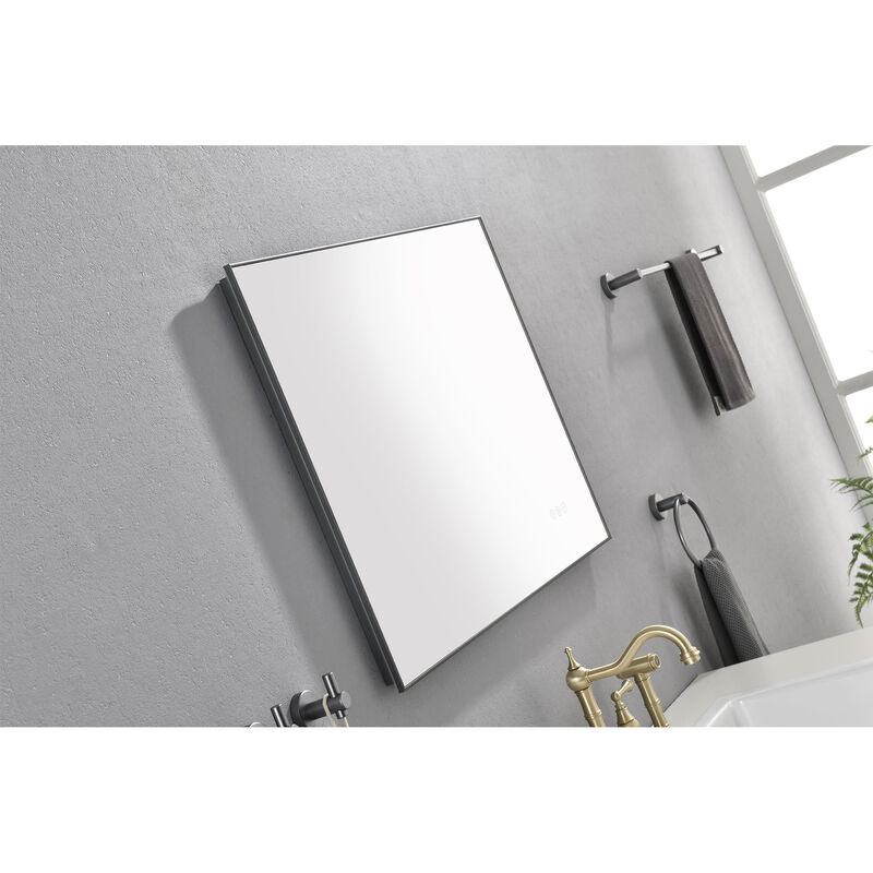 LED Backlit Bathroom Mirror with Metal Frame Anti-Fog and Smart Touch Control