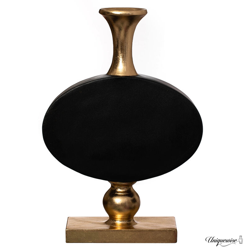 32 Inch Gold and Black Tall Floor Vase