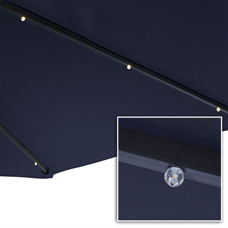 Sunnydaze 10 ft Solar Offset Steel Patio Umbrella with Crank