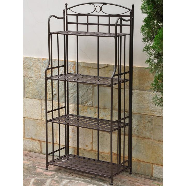International Caravan Santa Fe Nailhead 4-Tier Bakers Rack