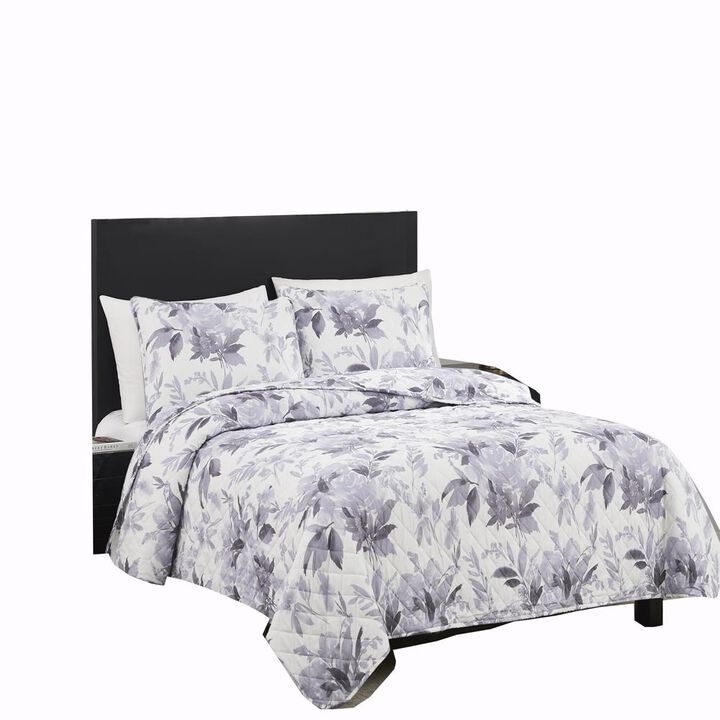 RT Designers Collection Melrose Judi 3-Pieces Elegant Stitched Quilt Set OB Queen Multicolor
