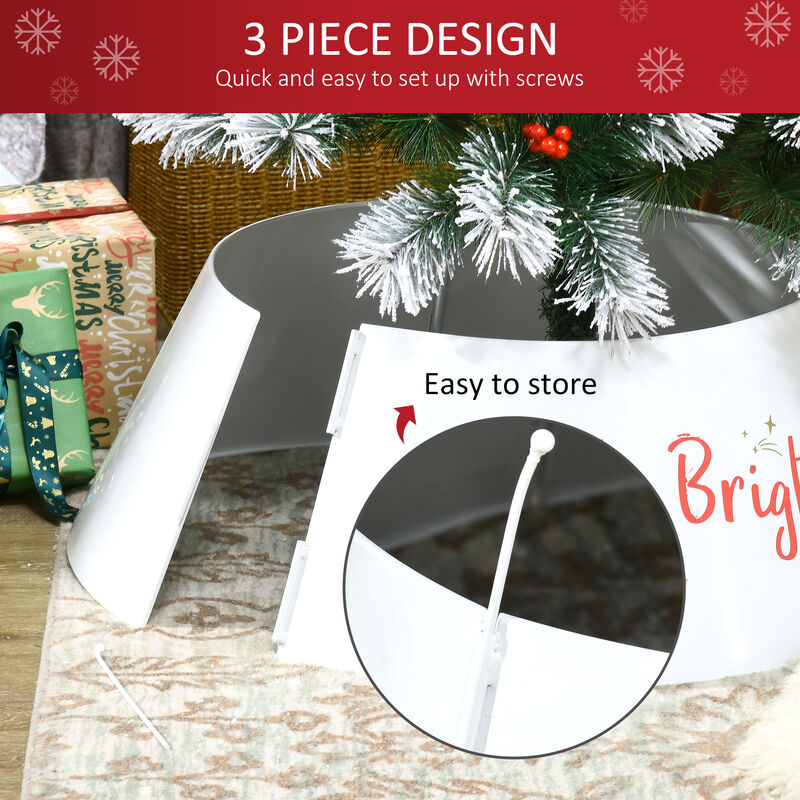 Christmas Tree Collar 26 Inch Metal Tree Ring Xmas Tree Skirt Decoration White