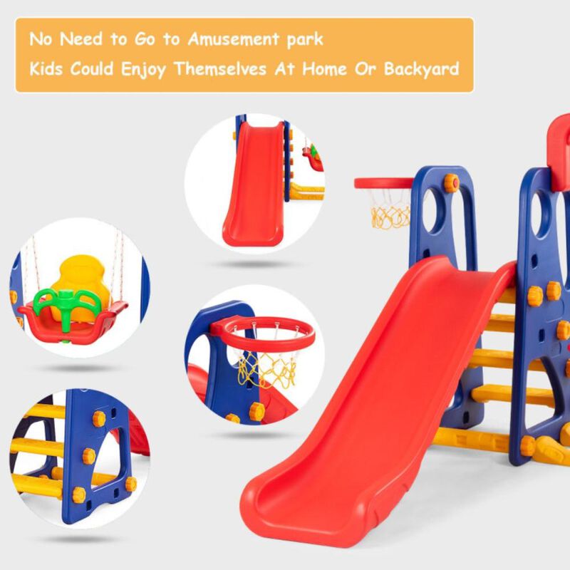 Hivvago 3-in-1 Junior Children Climber Slide Playset